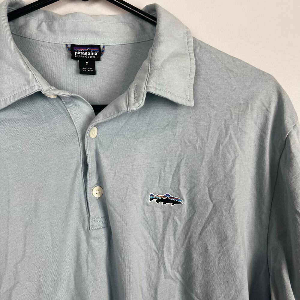 patagonia medium sort sleeve polo 100% organic cotton